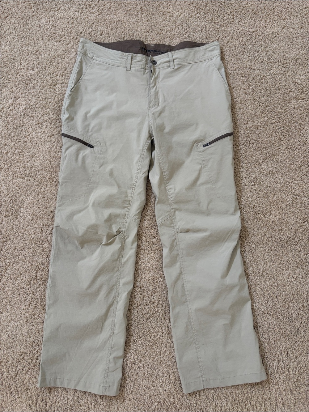 ZeroXposur Men's Light Beige Cargo Pants with Zippered Thigh Pockets